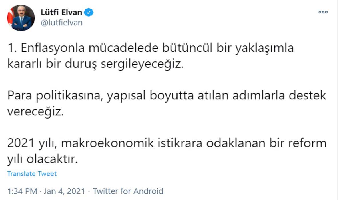 Lütfi Elvan Enflasyon Yorumu Lütfi Elvan Enflasyon Yorumu